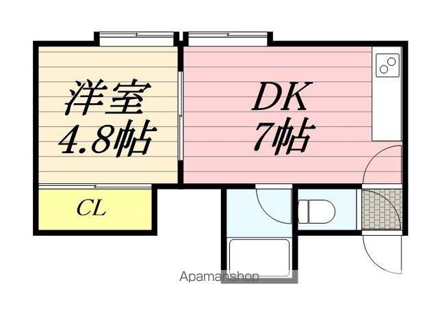 グロリア美園(1DK/3階)の間取り写真