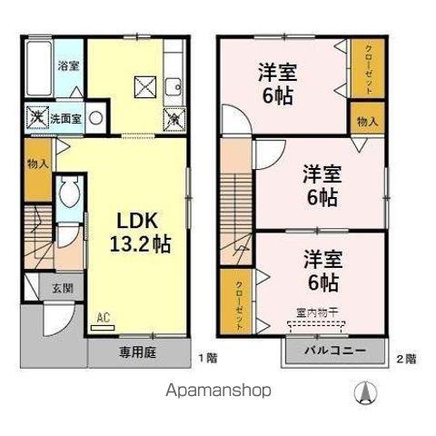 マニフィーク　Ｂ(3LDK)の間取り写真