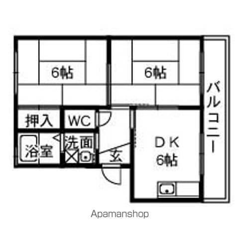 ピープルK(2DK/1階)の間取り写真