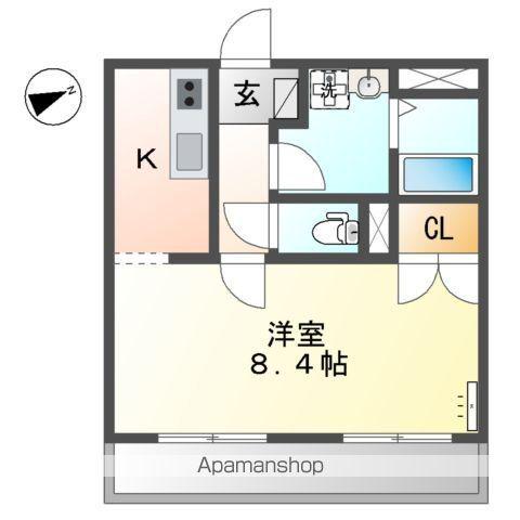 エクストラグライドY&S(1K/2階)の間取り写真