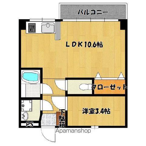 セントラルシティ照国(1LDK/2階)の間取り写真