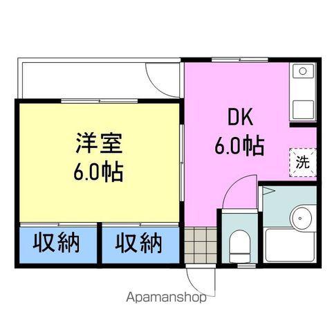 リリーフレジデンス(1DK/4階)の間取り写真