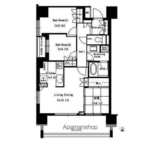 パークホームズ錦糸町ヴェルデコート(3LDK/5階)の間取り写真