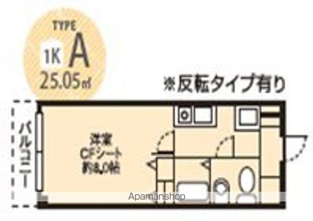 ドミール桜川(1K/2階)の間取り写真