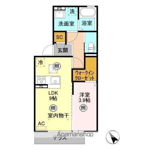 リアン ファミーユ(1LDK/1階)の間取り写真