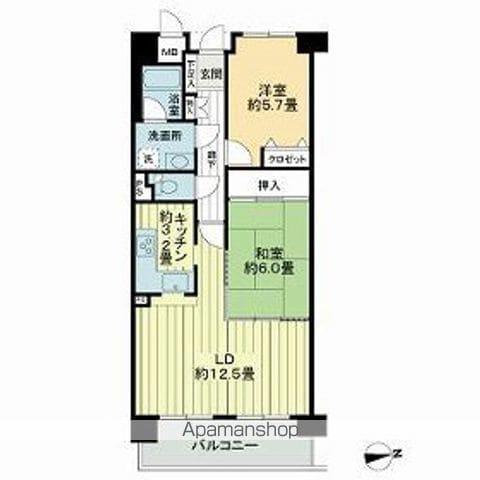 ライオンズマンション富沢(2LDK/3階)の間取り写真