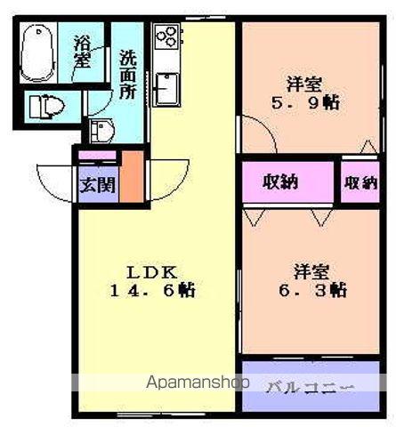 チャシK&S(2LDK/3階)の間取り写真