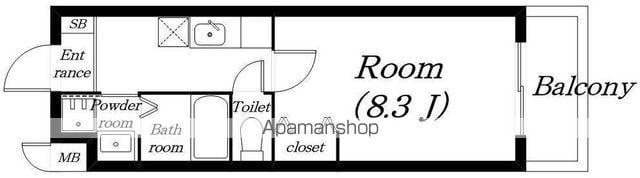 MYK北大路(1K/1階)の間取り写真
