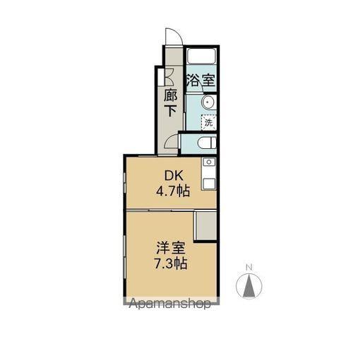308晴れ(1DK/1階)の間取り写真