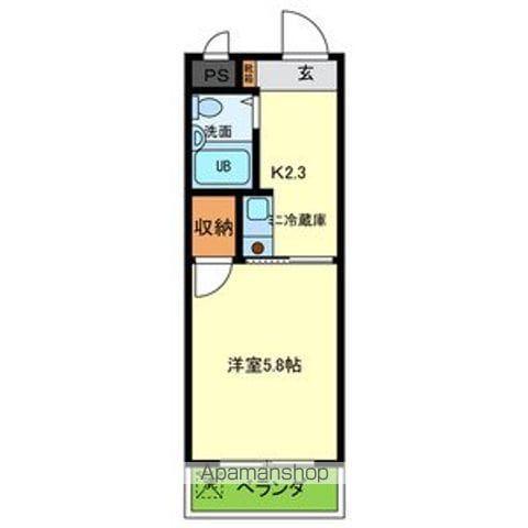 プランドール天満(1K/3階)の間取り写真