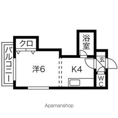 グリーンホームズ(1DK/3階)の間取り写真