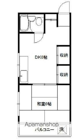 稲葉ビル(1DK/3階)の間取り写真