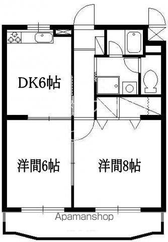 松下細島ライフ(2DK/3階)の間取り写真