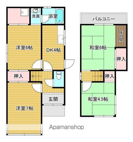 片町線 京田辺駅 徒歩9分 2階建 築48年(4DK)の間取り写真
