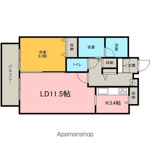 Dグラフォート札幌ステーションタワー(1LDK/12階)の間取り写真