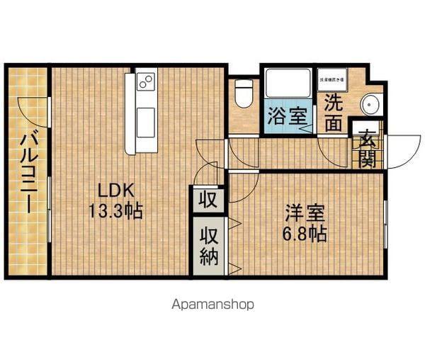 ティヨール(1LDK/2階)の間取り写真