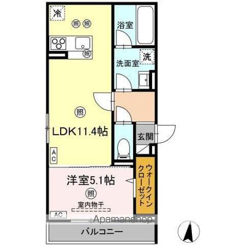 D-RESIDENCE南蔵王町1丁目E(1LDK/2階)の間取り写真