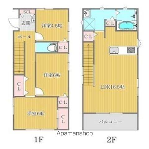 名鉄瀬戸線 小幡駅 徒歩4分 2階建 築5年(3LDK)の間取り写真