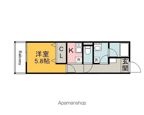 リフレスロイヤルシティⅤ(1K/2階)の間取り写真