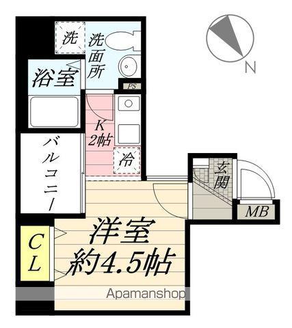 バージュアル横濱鶴見Ⅱ(ワンルーム/5階)の間取り写真