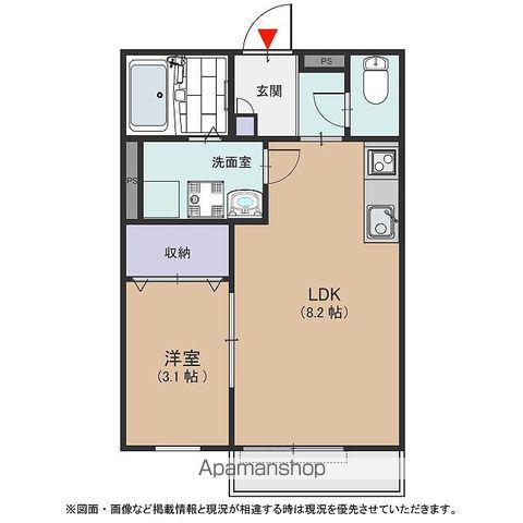 ラフィネ社台(1LDK/1階)の間取り写真