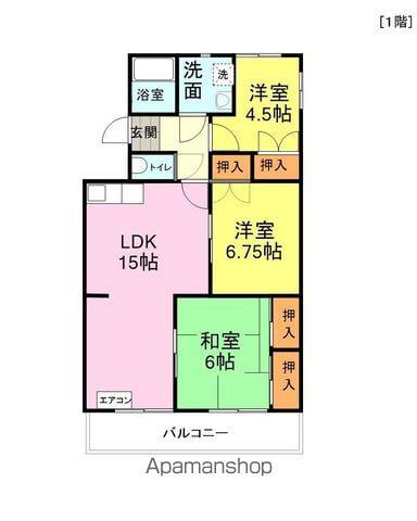 オークヒルズ(3LDK/2階)の間取り写真