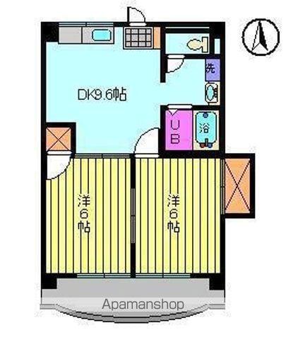 メゾン夢来(2DK/1階)の間取り写真