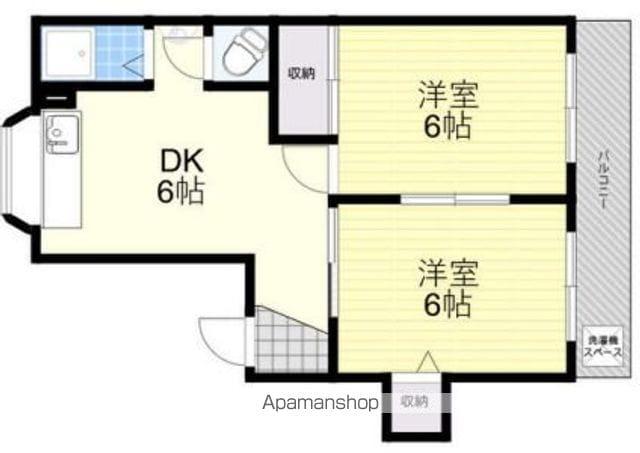 マンション若草(2DK/2階)の間取り写真
