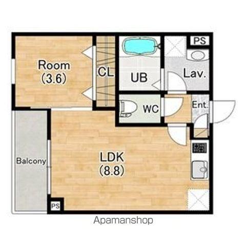 ジーメゾン清須グレイス(1LDK/2階)の間取り写真