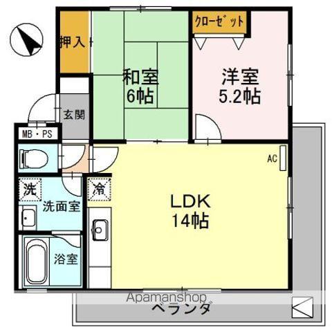 ヴィラ・デ・コローレ(2LDK/3階)の間取り写真