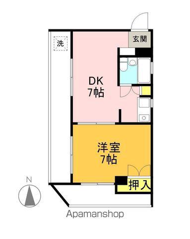 アーバンライフシティ(1DK/6階)の間取り写真