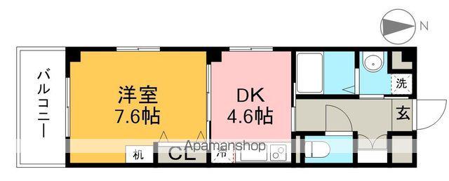 セブンシーズ城見(1DK/3階)の間取り写真