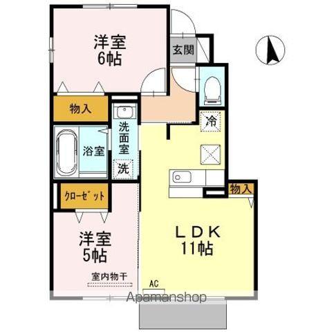 ビューテラス A(2LDK/1階)の間取り写真