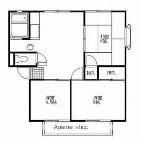 パールハイツB(3DK/2階)の間取り写真
