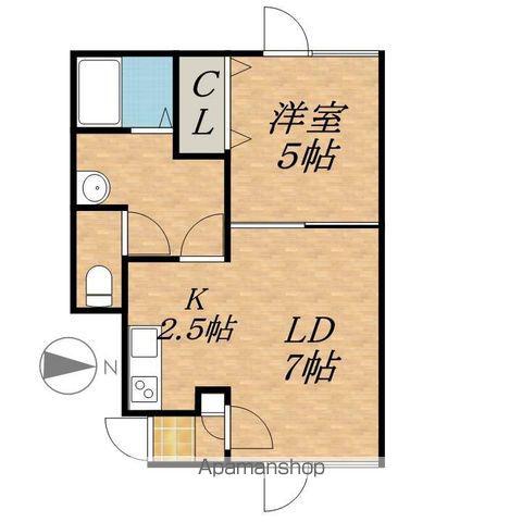 PLAIN7(1LDK/1階)の間取り写真
