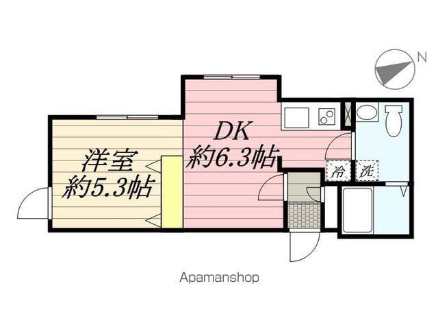 BRANCHE神楽坂(1DK/3階)の間取り写真