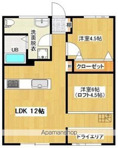 CAT BOX 高城 B棟(2LDK/2階)の間取り写真