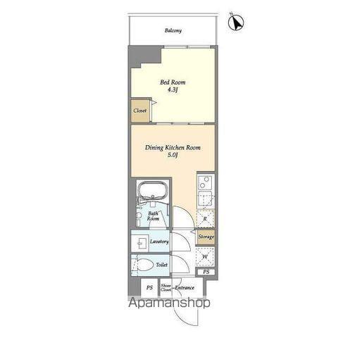 グランカーサ江戸川橋(1DK/6階)の間取り写真