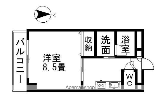 ライジングヴィラ葵(1K/3階)の間取り写真
