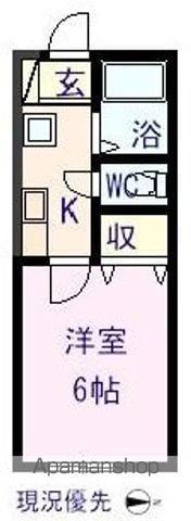 オーパ大門(1K/2階)の間取り写真