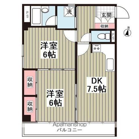 第2篠崎ビル(2DK/3階)の間取り写真