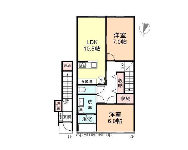 グッドシャトーⅥ(2LDK/2階)の間取り写真