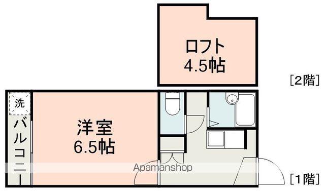 ウイングス1番館(1K/2階)の間取り写真