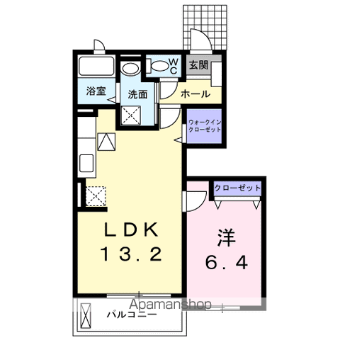 グランヴェル(1LDK/1階)の間取り写真