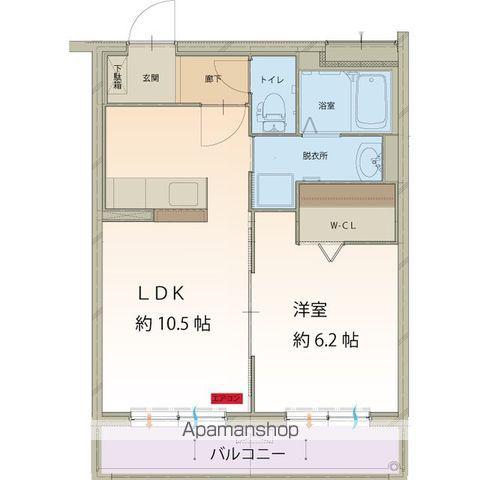 フラワーガーデン下恵土(1LDK/3階)の間取り写真