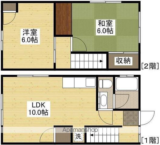 山田アパート(2LDK)の間取り写真