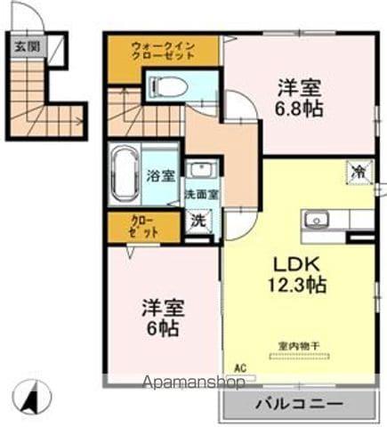 ファヴォーレ(2LDK/2階)の間取り写真