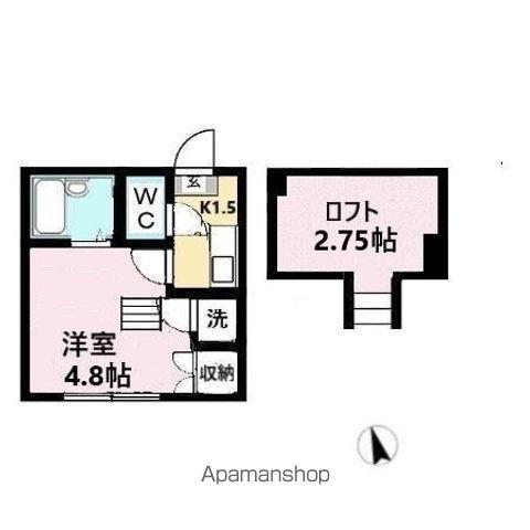 ビューコート小田原(1K/2階)の間取り写真