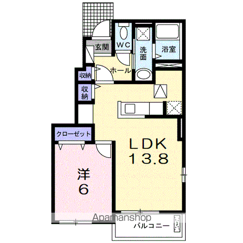 グラン ルシェ(1LDK/1階)の間取り写真