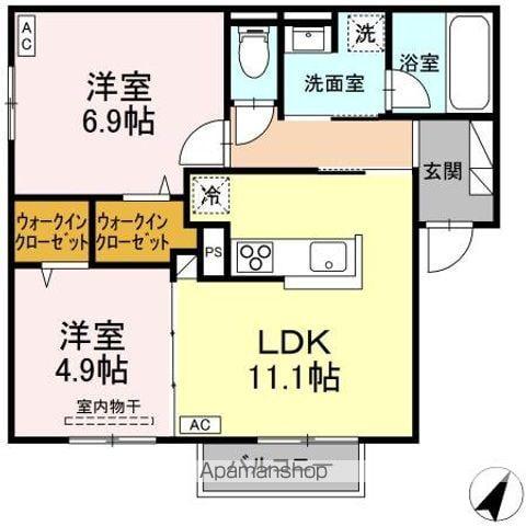 RESUA南大通(2LDK/2階)の間取り写真